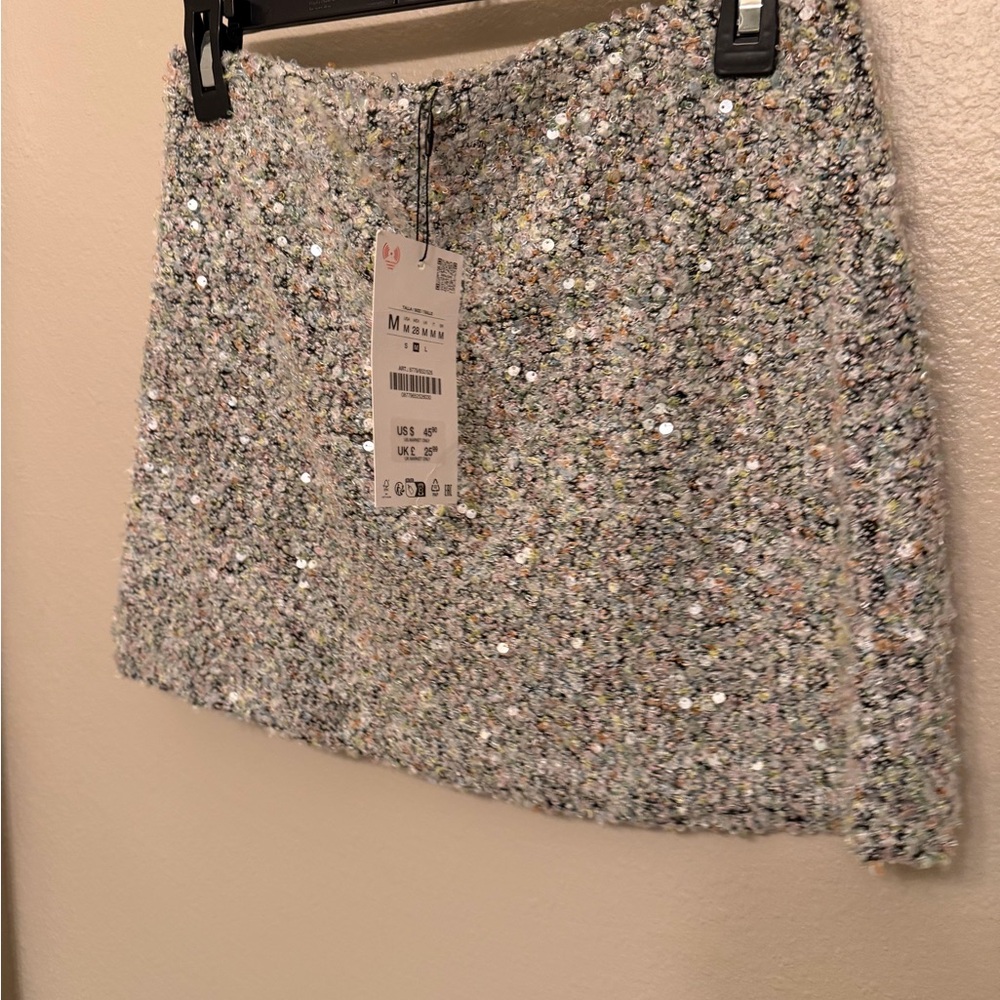 Zara Multicolor Sequin Mini Skirt